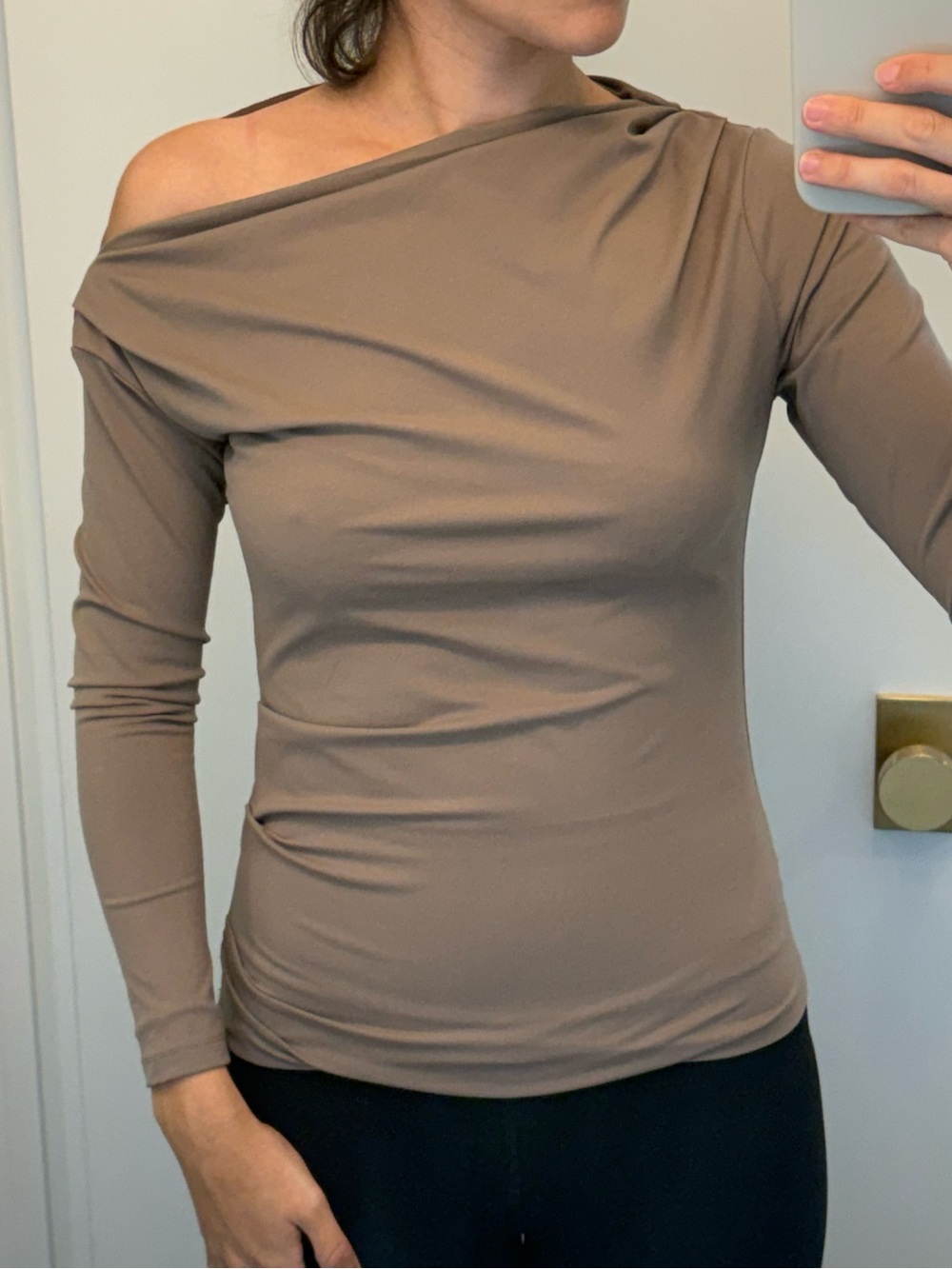 Cotton On XS Taupe off-shoulder blouse / top